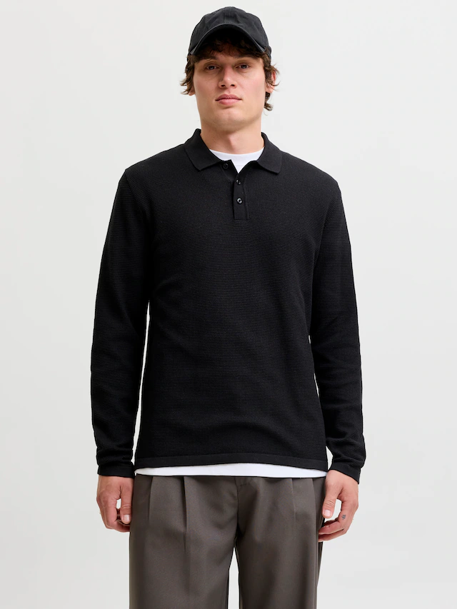 Jack & Jones Polokragenpullover »JJEAUSTIN KNIT LS POLO SN« Baumwollmischung, regular fit