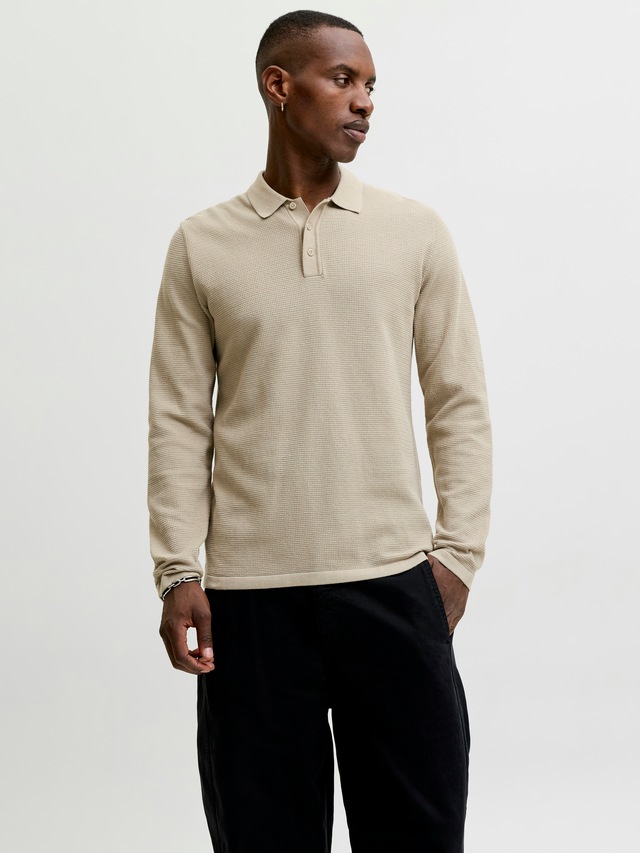 Jack & Jones Polokragenpullover »JJEAUSTIN KNIT LS POLO SN« Baumwollmischung, regular fit