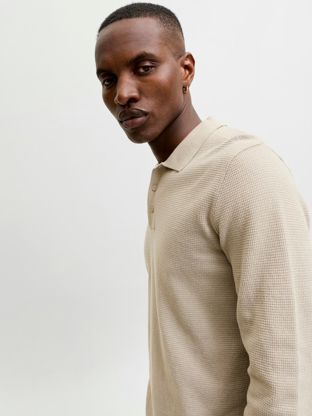 Jack & Jones Polokragenpullover »JJEAUSTIN KNIT LS POLO SN« Baumwollmischung, regular fit