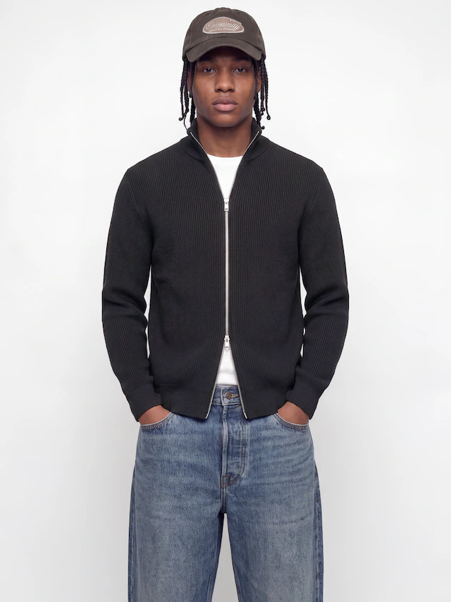 Jack & Jones Strickjacke »JJEPERFECT RIB KNIT FULL ZIP CARDIGAN SN« Baumwollmischung, mit Reißverschluss