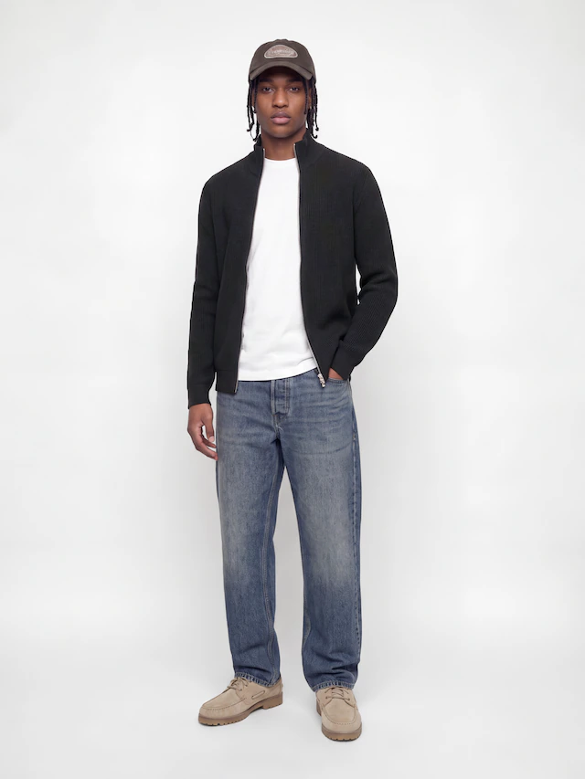 Jack & Jones Strickjacke »JJEPERFECT RIB KNIT FULL ZIP CARDIGAN SN« Baumwollmischung, mit Reißverschluss