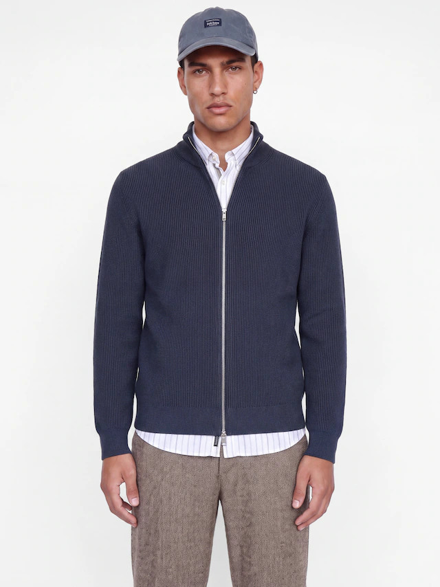 Jack & Jones Strickjacke »JJEPERFECT RIB KNIT FULL ZIP CARDIGAN SN« Baumwollmischung, mit Reißverschluss