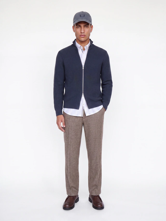 Jack & Jones Strickjacke »JJEPERFECT RIB KNIT FULL ZIP CARDIGAN SN« Baumwollmischung, mit Reißverschluss