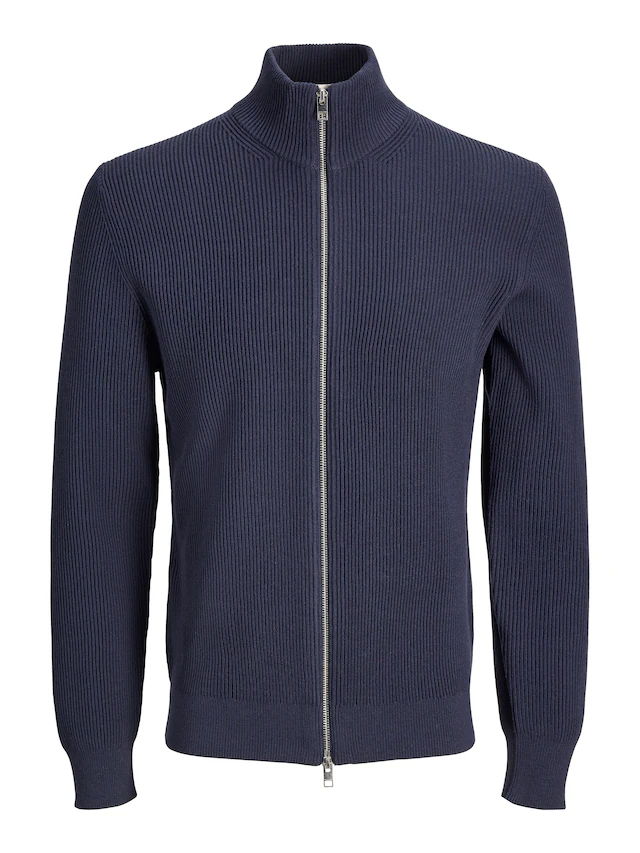 Jack & Jones Strickjacke »JJEPERFECT RIB KNIT FULL ZIP CARDIGAN SN« Baumwollmischung, mit Reißverschluss