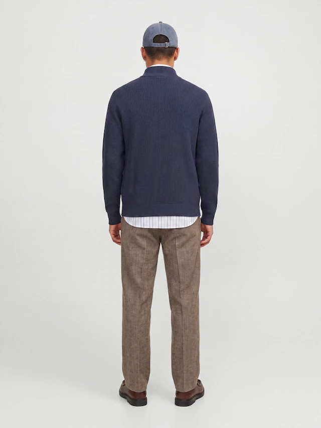 Jack & Jones Strickjacke »JJEPERFECT RIB KNIT FULL ZIP CARDIGAN SN« Baumwollmischung, mit Reißverschluss
