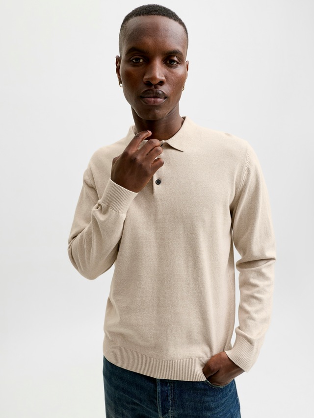 Jack & Jones Polokragenpullover »JJEBASIC KNIT LS POLO SN« Baumwolle, normal geschnitten