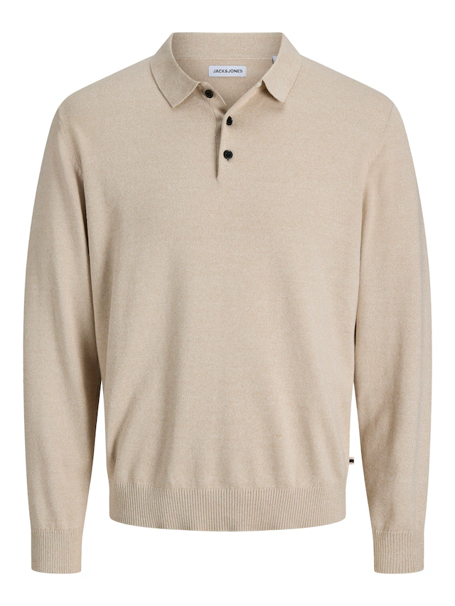 Jack & Jones Polokragenpullover »JJEBASIC KNIT LS POLO SN« Baumwolle, normal geschnitten