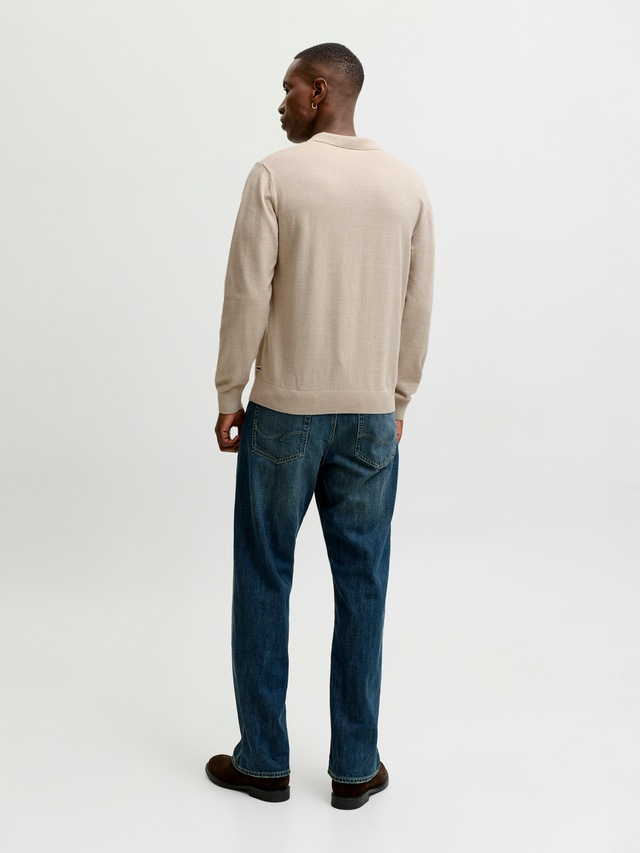 Jack & Jones Polokragenpullover »JJEBASIC KNIT LS POLO SN« Baumwolle, normal geschnitten