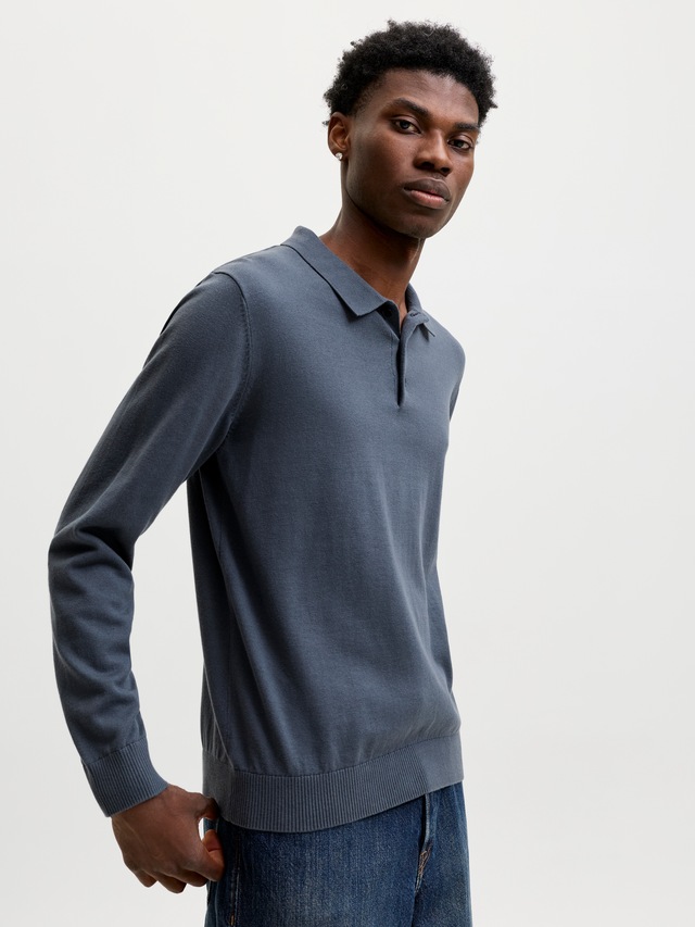 Jack & Jones Polokragenpullover »JJEBASIC KNIT LS POLO SN« Baumwolle, normal geschnitten