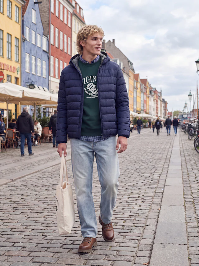 Jack & Jones Steppjacke »JJEBERG LIGHT DOWN PUFFER HOOD NOOS« mit Kapuze Kunstfaser, normal geschnitten