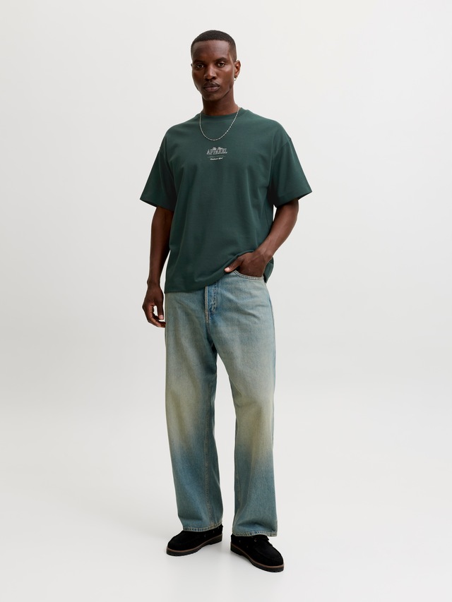 Jack & Jones T-Shirt »JJEBARRON STUDIO TEE SS O-NECK SN« Baumwollmischung, loose fit