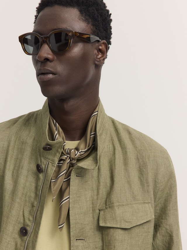 bugatti Kurzjacke »Regular Fit« Pure linen mit Stehkragen