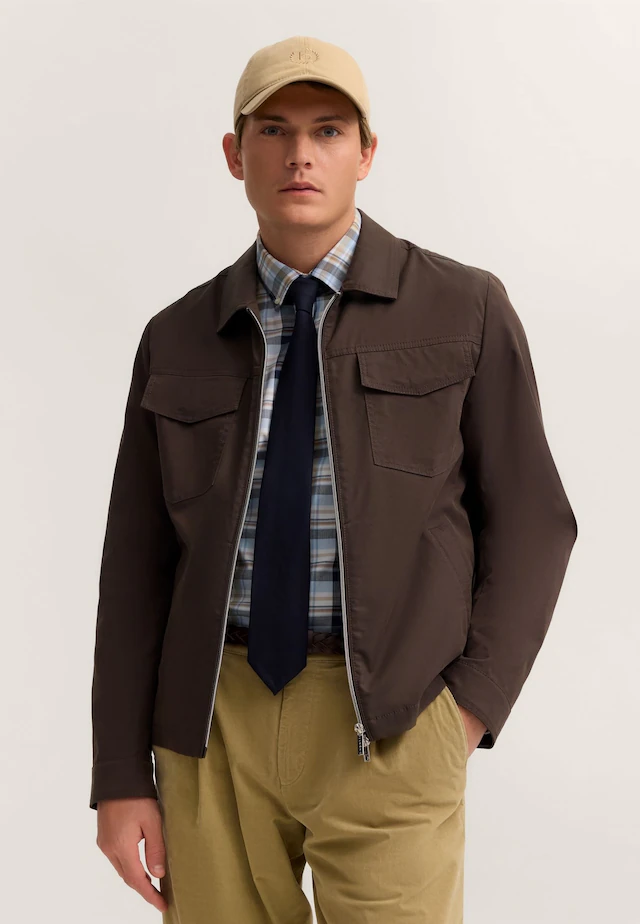 bugatti Hemdjacke »Regular Fit« mit Stretch und Struktur