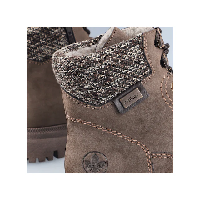 Rieker Winterboots Schnürboots, Schnürstiefelette mit Strickrand