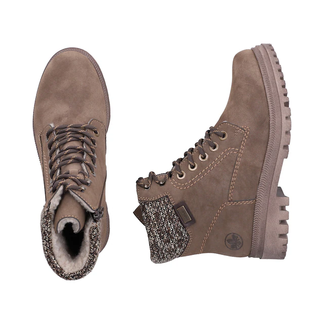 Rieker Winterboots Schnürboots, Schnürstiefelette mit Strickrand