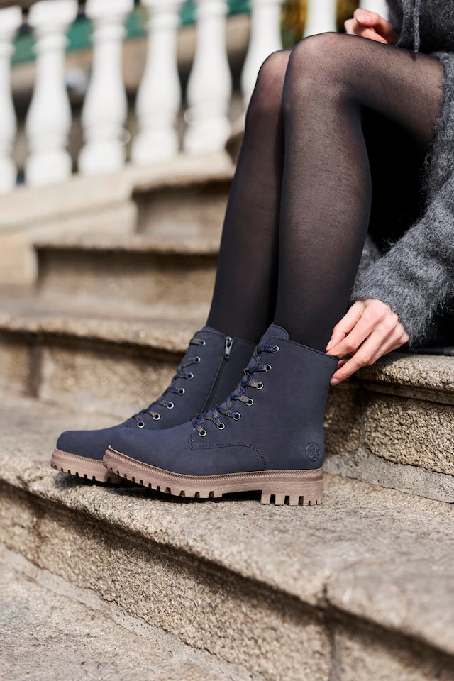 Rieker Winterboots Schnürboots, Schnürstiefelette mit zweckmäßigem Reißverschluss