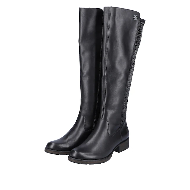 Rieker Stiefel Langschaftstiefel mit Stretch am Schaft, Blockabsatz