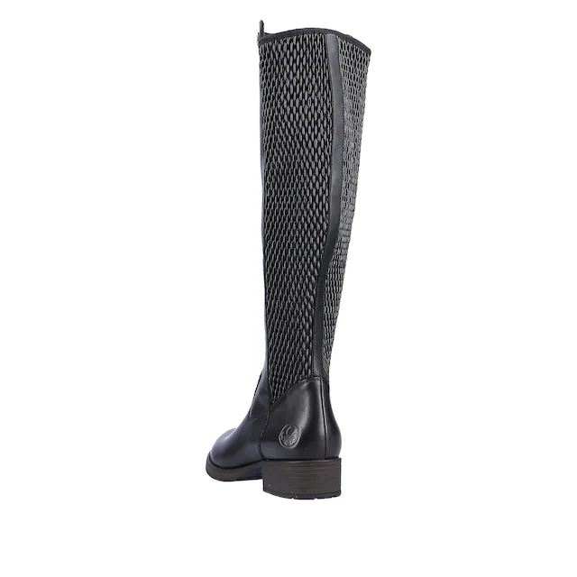 Rieker Stiefel Langschaftstiefel mit Stretch am Schaft, Blockabsatz