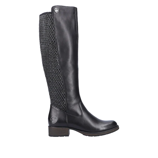 Rieker Stiefel Langschaftstiefel mit Stretch am Schaft, Blockabsatz