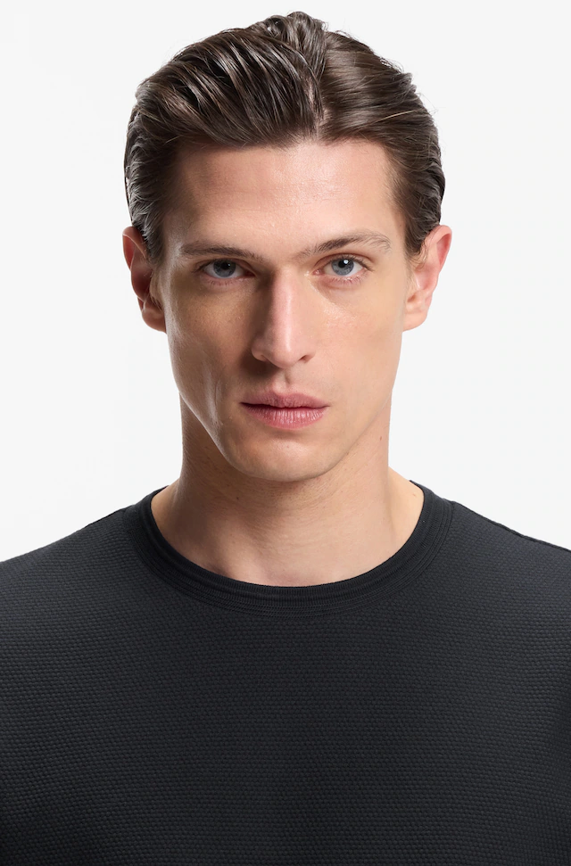 BOSS T-Shirt »Tiburt« mit Jacquard-Struktur, regular fit