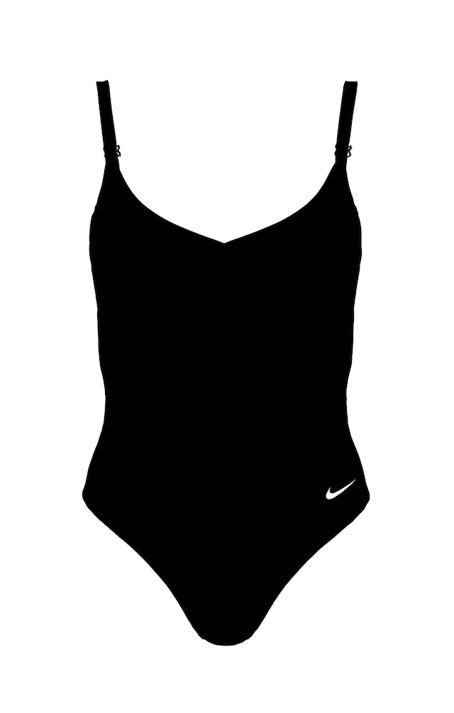 Nike Badeanzug »V-NECK ONE PIECE« mittlerer Halt, verstellbare Rücken- und Schulterträger