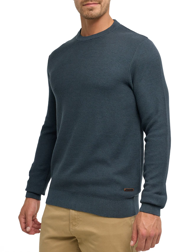 Indicode Rundhalspullover »INJexmon o-neck« Baumwolle, regular fit