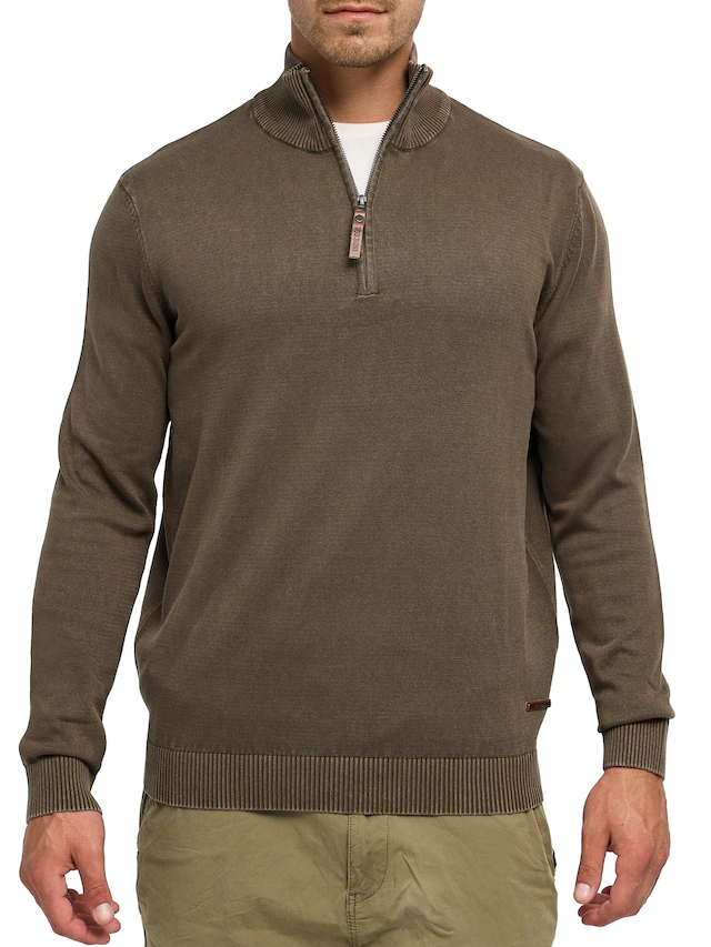 Indicode Troyer »INArkmill ½ zip« Baumwolle, regular fit