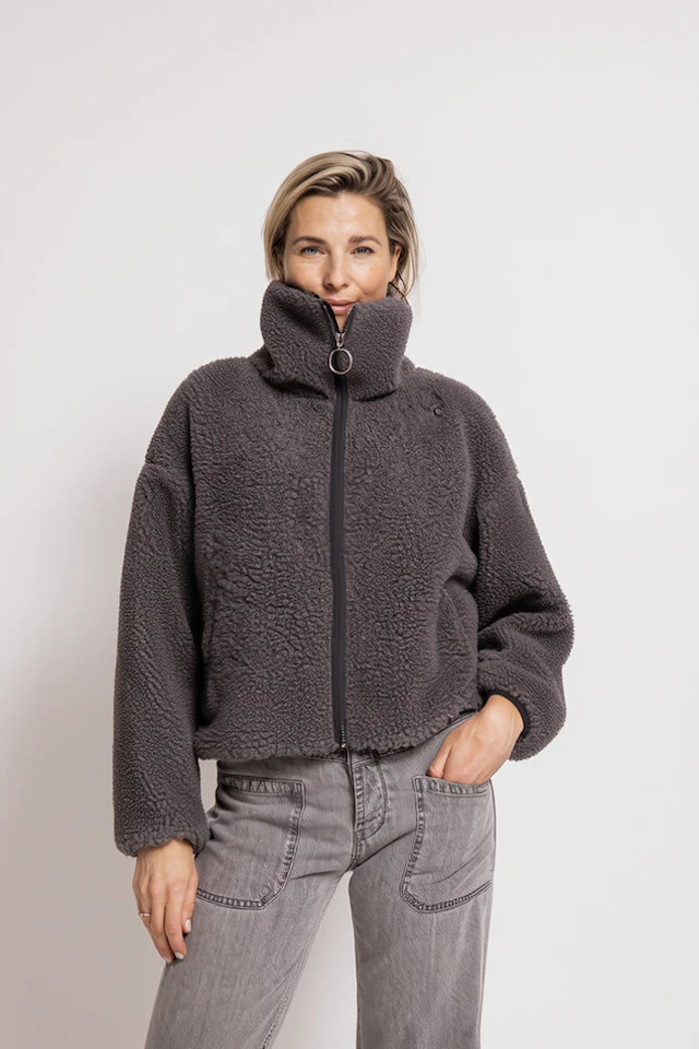 Zhrill Kurzblazer »ZIRA« Fleecejacke im Casual Stil, bequeme Passform, XXL-Kragen