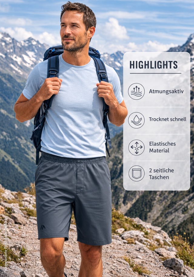 Maier Sports Outdoorhose »Fort Shorts M« kurze Hose Herren, luftige Wanderhose, leichte Outdoorhose, Reg Fit