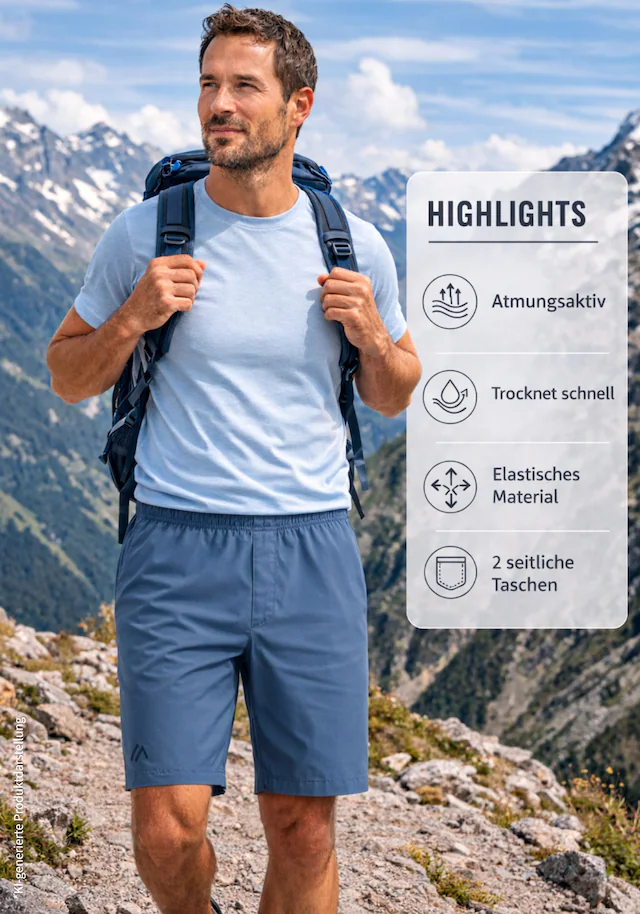 Maier Sports Outdoorhose »Fort Shorts M« kurze Hose Herren, luftige Wanderhose, leichte Outdoorhose, Reg Fit