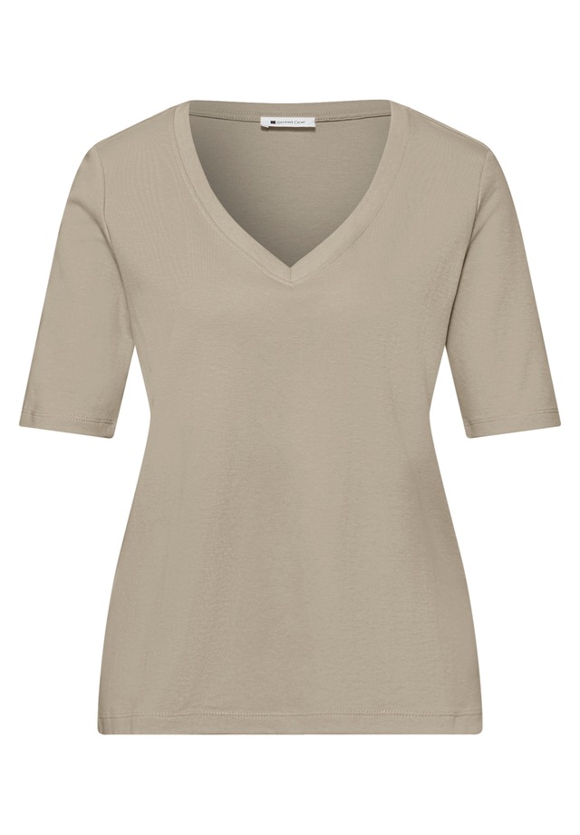 STREET ONE V-Shirt aus reiner Baumwolle