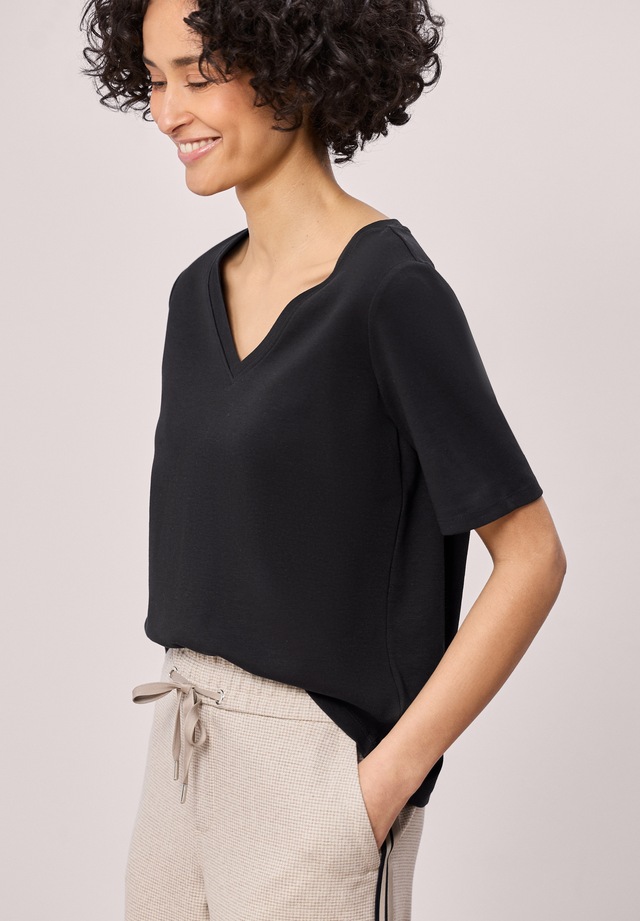 STREET ONE V-Shirt aus reiner Baumwolle