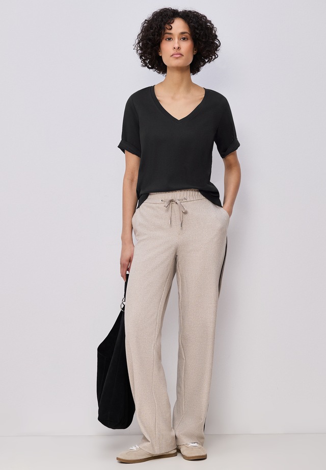 STREET ONE V-Shirt aus reiner Baumwolle