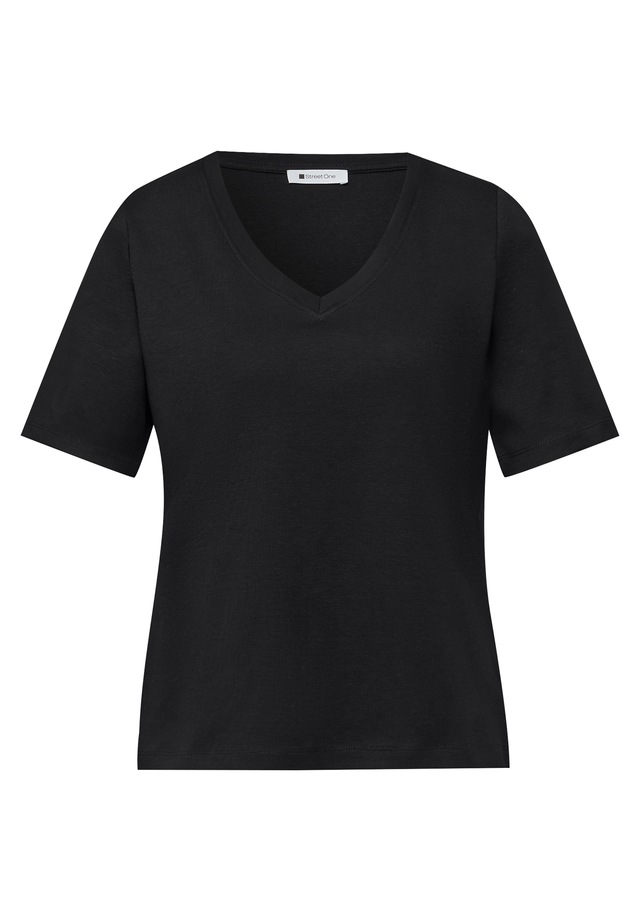 STREET ONE V-Shirt aus reiner Baumwolle