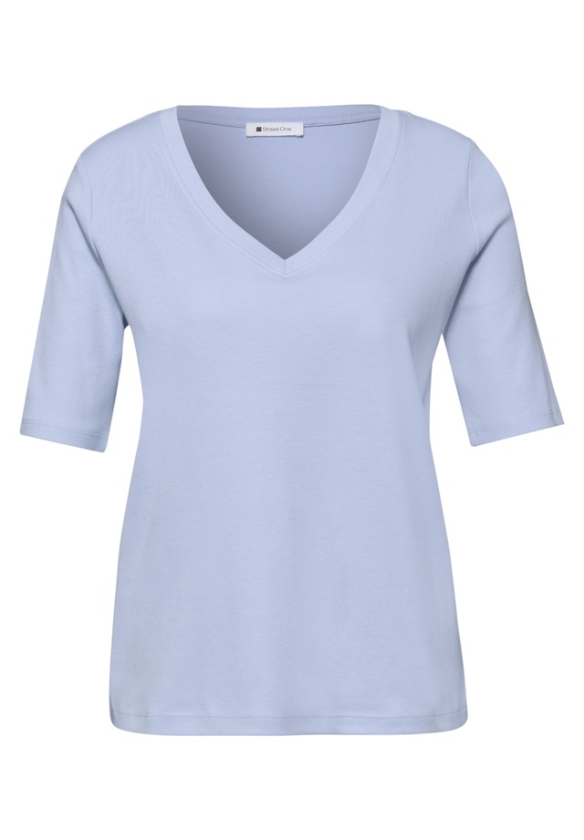 STREET ONE V-Shirt aus reiner Baumwolle