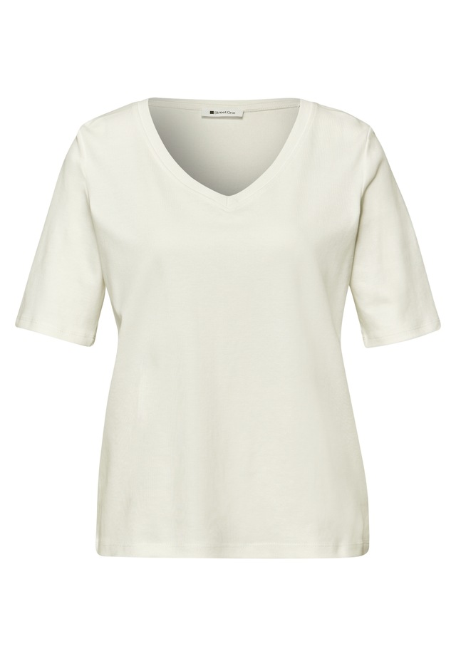 STREET ONE V-Shirt aus reiner Baumwolle