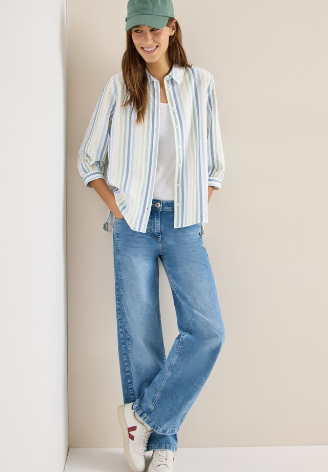 Cecil Hemdbluse im Seersucker-Style mit Streifen