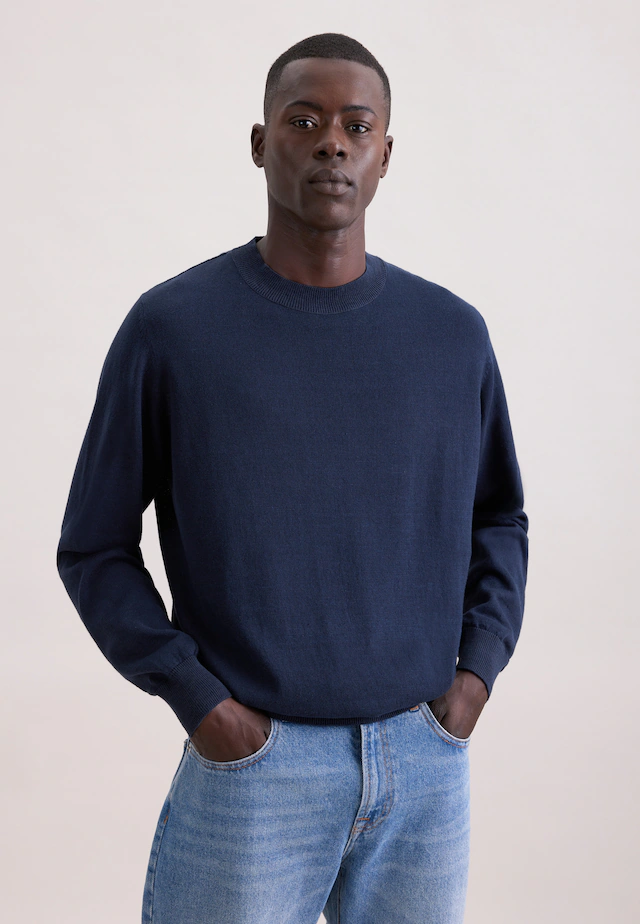 seidensticker Strickpullover »Schwarze Rose« 1/1 Rundhals Uni