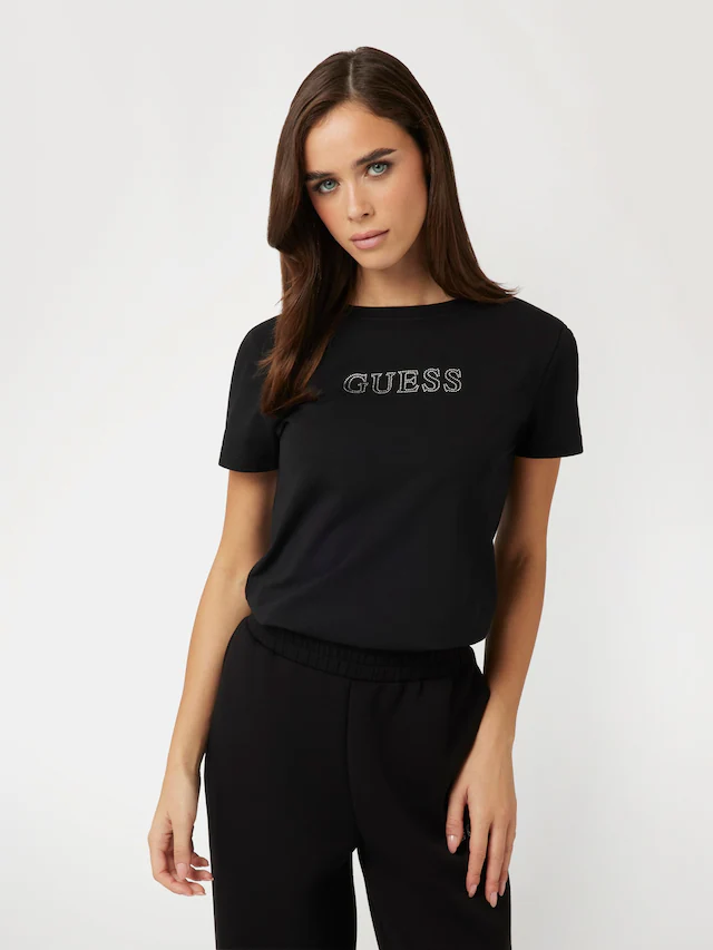 Guess T-Shirt »BRIANA« mit Strass-Steinen, Regular Fit