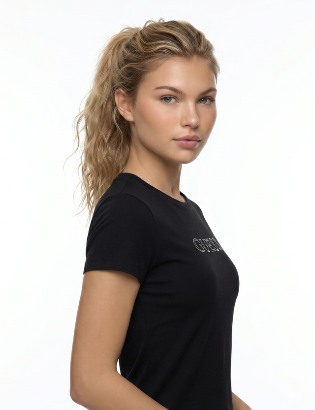 Guess T-Shirt »BRIANA« mit Strass-Steinen, Regular Fit