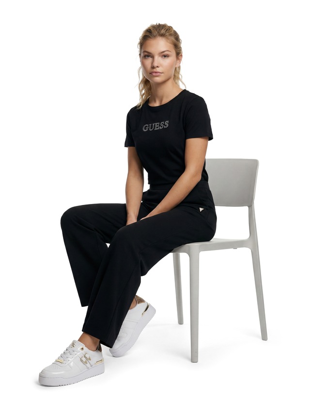 Guess T-Shirt »BRIANA« mit Strass-Steinen, Regular Fit
