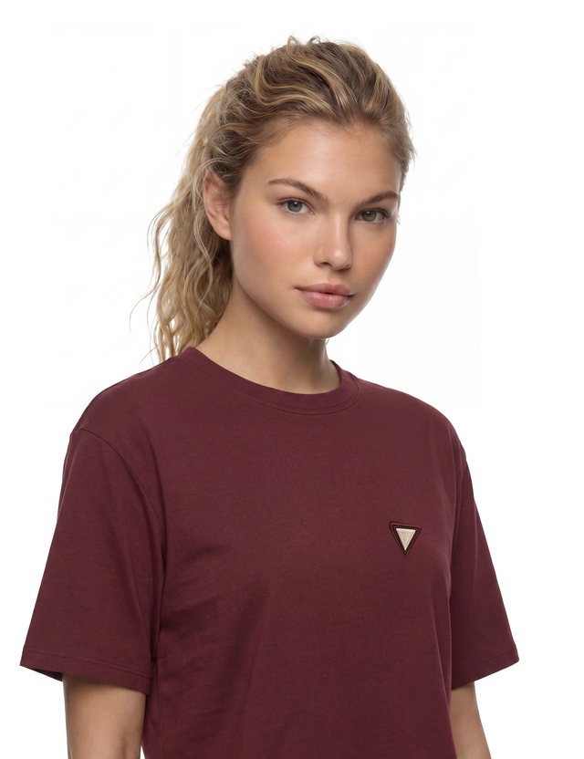Guess T-Shirt »COLETTE BOXY T-SHIRT« mit Logo-Applikation, Baumwolle