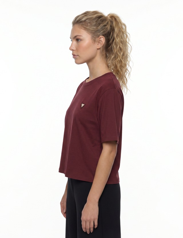 Guess T-Shirt »COLETTE BOXY T-SHIRT« mit Logo-Applikation, Baumwolle