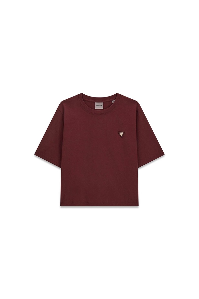 Guess T-Shirt »COLETTE BOXY T-SHIRT« mit Logo-Applikation, Baumwolle