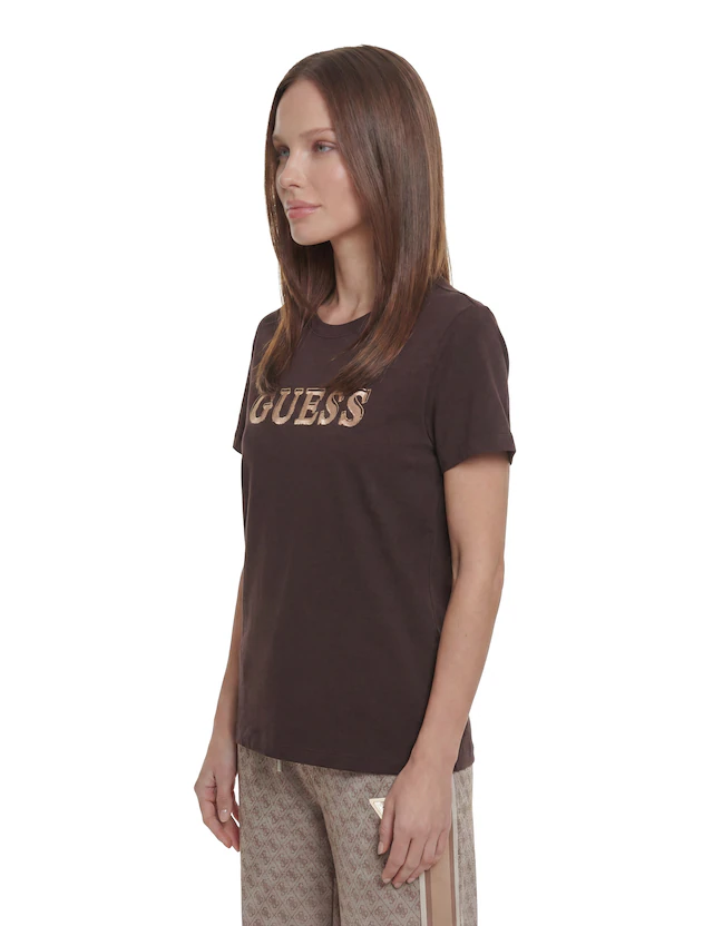 Guess T-Shirt »FAUSTA CN SS T-SHIRT« mit Logoschriftzug, Regular Fit