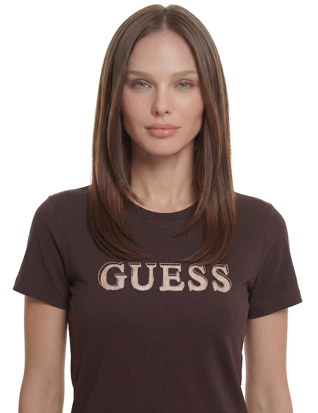 Guess T-Shirt »FAUSTA CN SS T-SHIRT« mit Logoschriftzug, Regular Fit