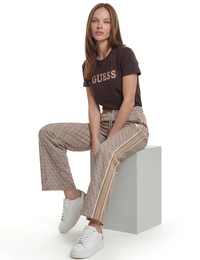 Guess T-Shirt »FAUSTA CN SS T-SHIRT« mit Logoschriftzug, Regular Fit