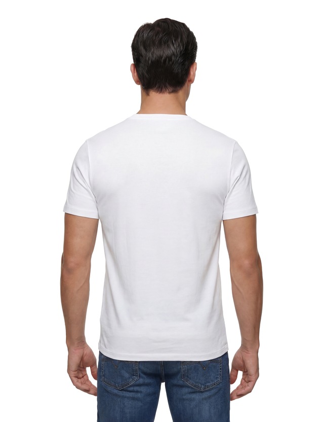 Guess T-Shirt »ORIGINAL LOGO« Rundhalsausschnitt, Slim Fit, reine Baumwolle