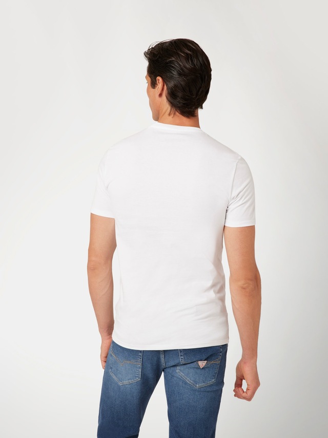 Guess T-Shirt »ORIGINAL LOGO« Rundhalsausschnitt, Slim Fit, reine Baumwolle