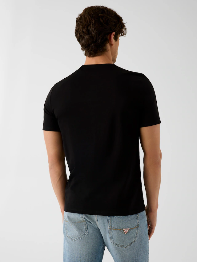 Guess T-Shirt »CN SS CORE TRIANGLE LOGO TEE« Rundhalsausschnitt, Slim Fit, reine Baumwolle